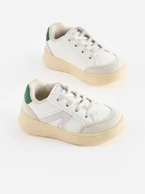 Off White Wide Fit (G) Elastic Lace Trainers