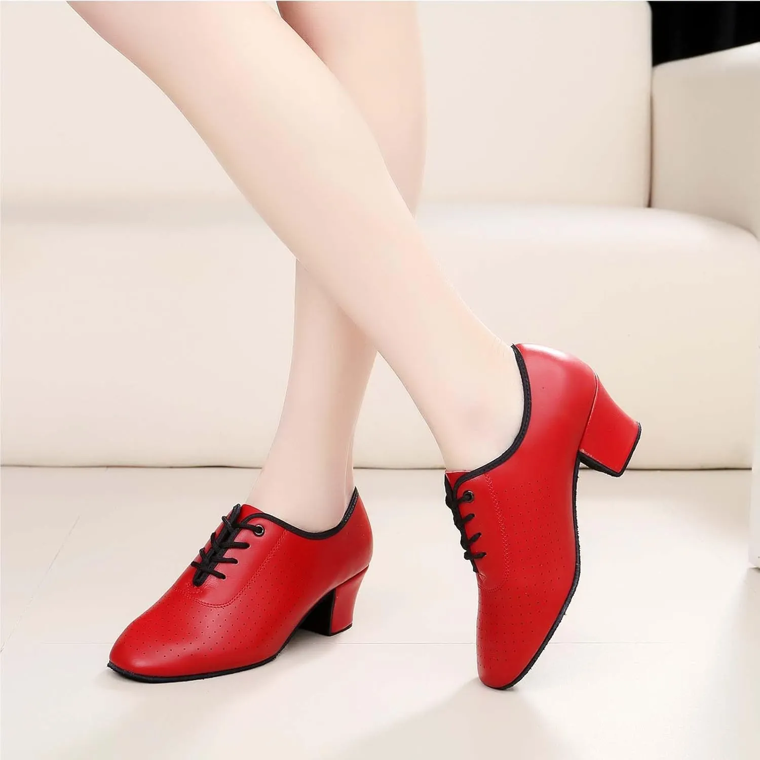 ONAIC Ballroom Dance Shoes for Womens Latin Salsa Practice Sneakers Wedding Dancing Shoes Lightweight Comfortable Professional Performance Trainers