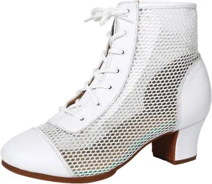 ONAIC Women's Latin Ballroom Dance Shoes Ballroom Dance Sneakers Rubber Sole Practice Jazz Dance Trainers 3.5 Heel