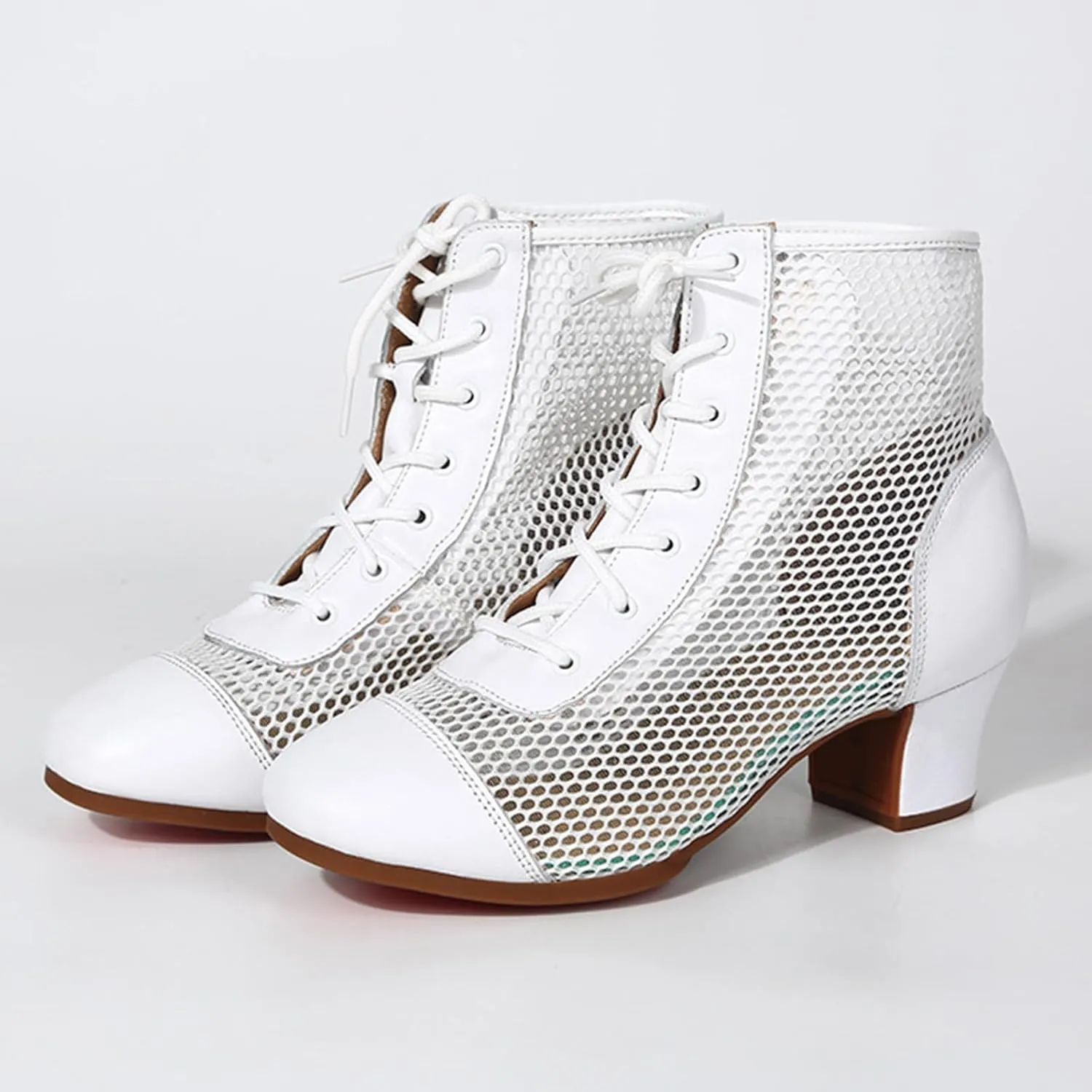 ONAIC Women's Latin Ballroom Dance Shoes Ballroom Dance Sneakers Rubber Sole Practice Jazz Dance Trainers 3.5 Heel