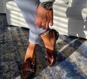 Patent Monk Shoes Men