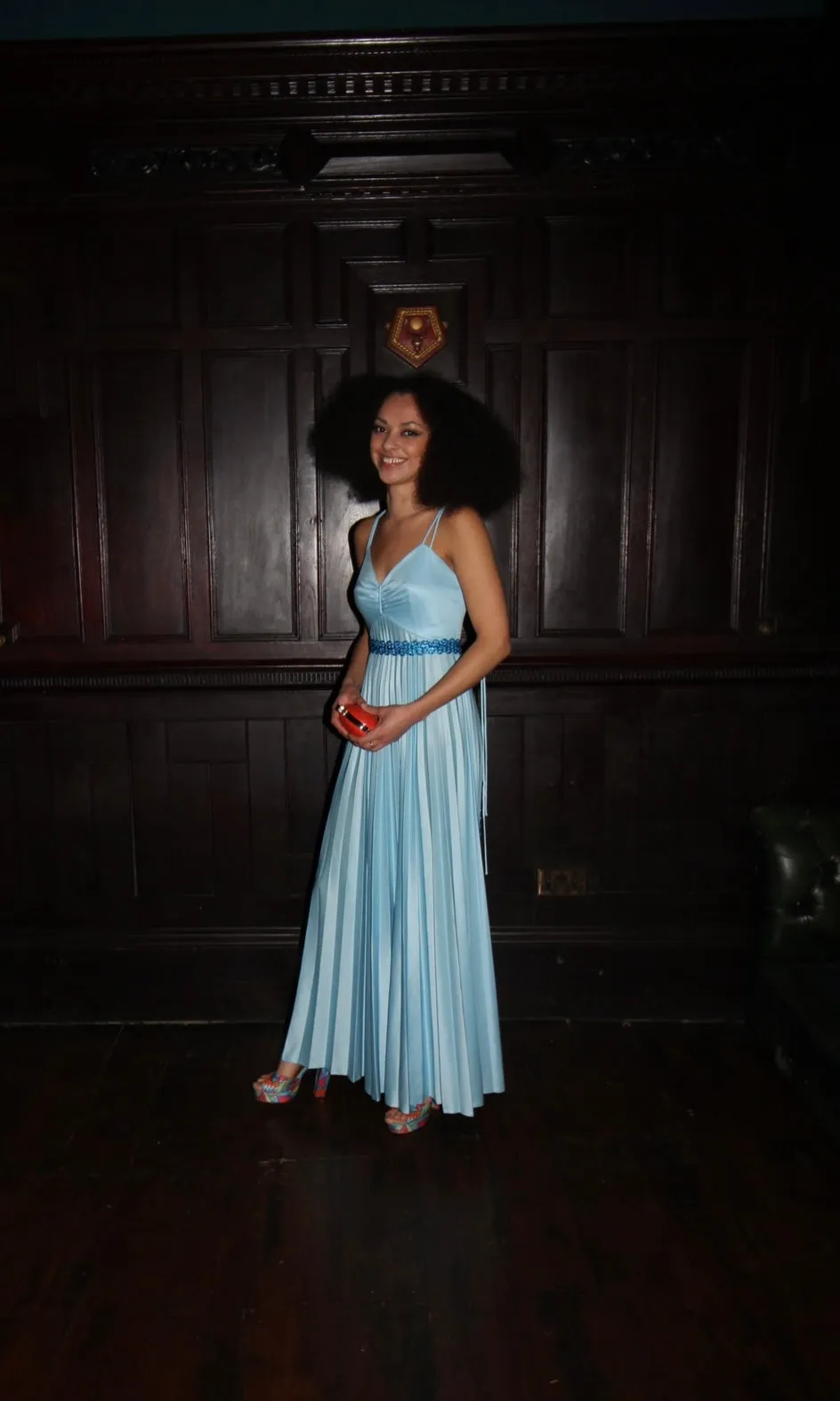 RENT Vintage Blue Maxi pleated dress
