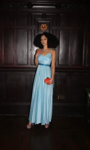 RENT Vintage Blue Maxi pleated dress