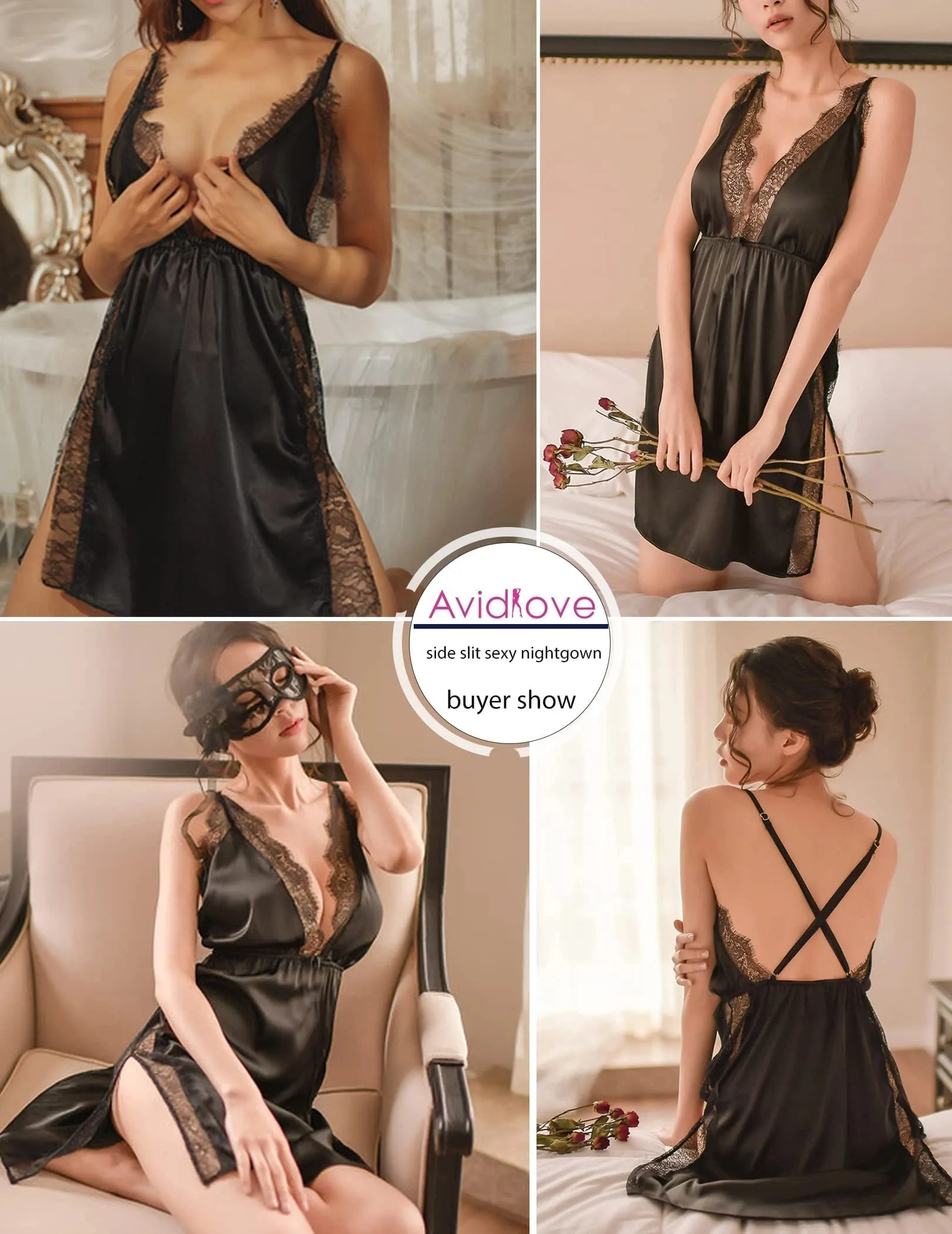 Rosé Elegance Lace Babydoll