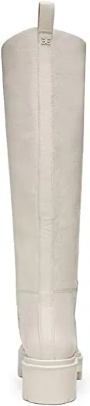 Sam Edelman Larina Ivory Leather Chunky Lug Sole Knee High Riding Boots