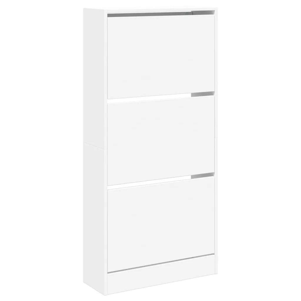 Shoe Cabinet White 60x21x125.5 cm Engineered Wood