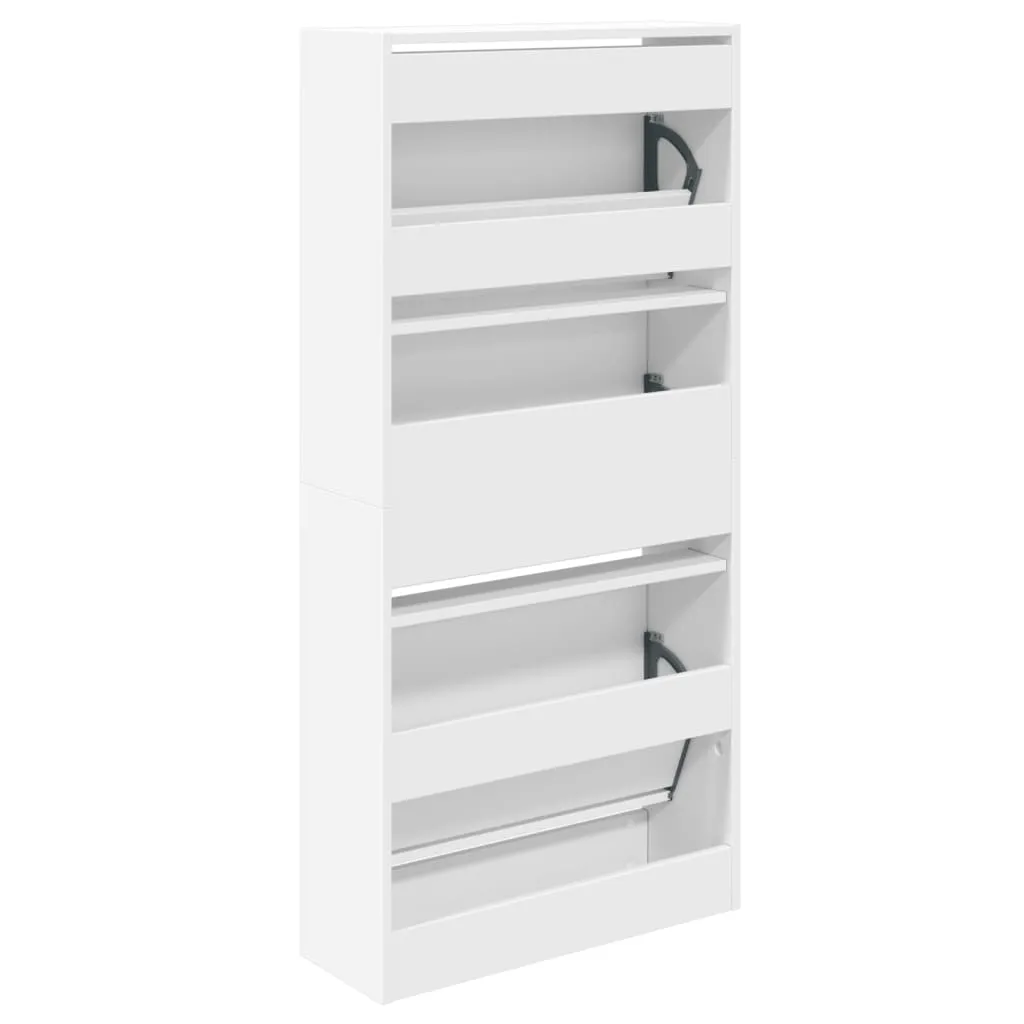 Shoe Cabinet White 60x21x125.5 cm Engineered Wood