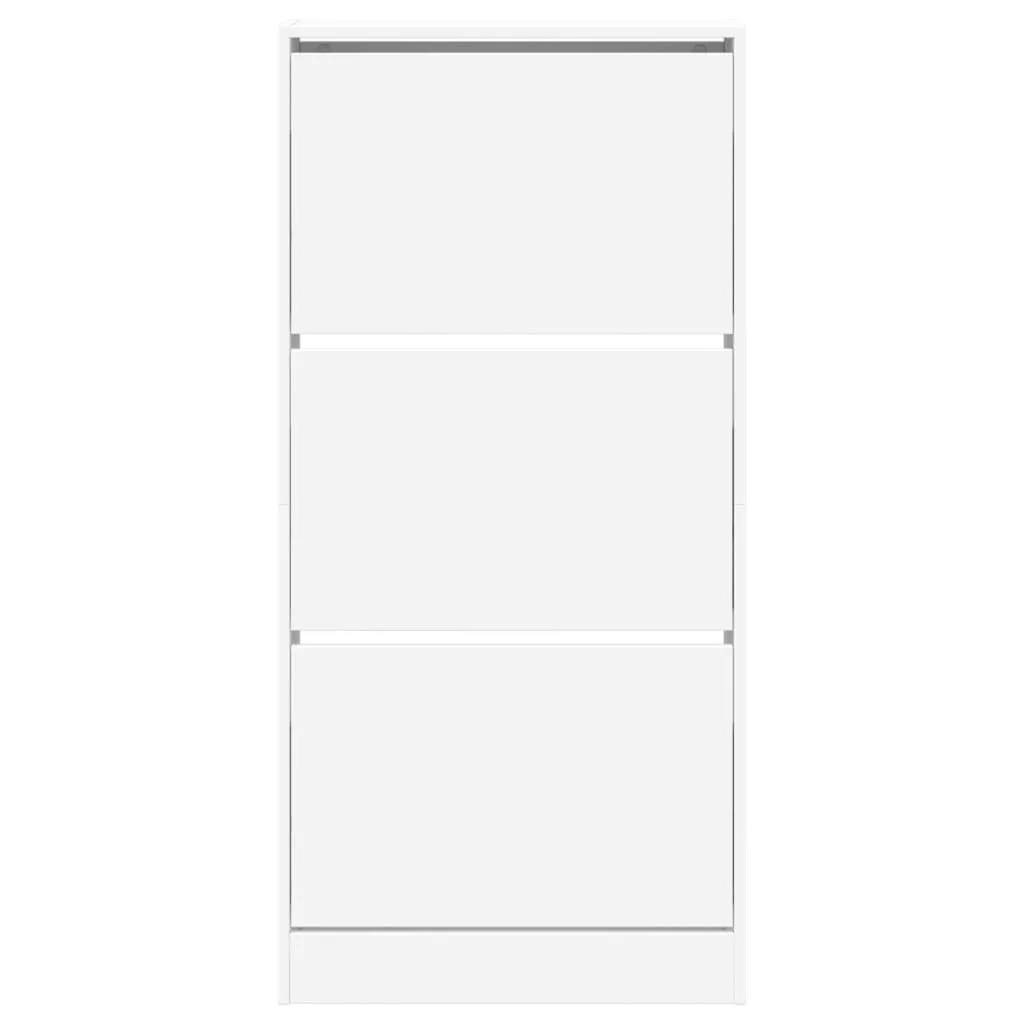 Shoe Cabinet White 60x21x125.5 cm Engineered Wood