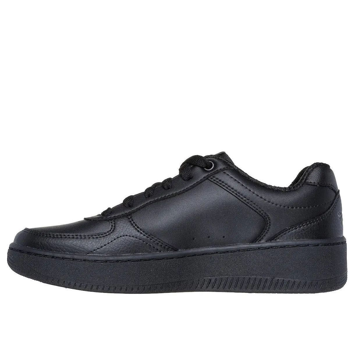 Skechers 185160 Sport Court 2.0 - Co Ladies Black Leather Lace Up Trainers