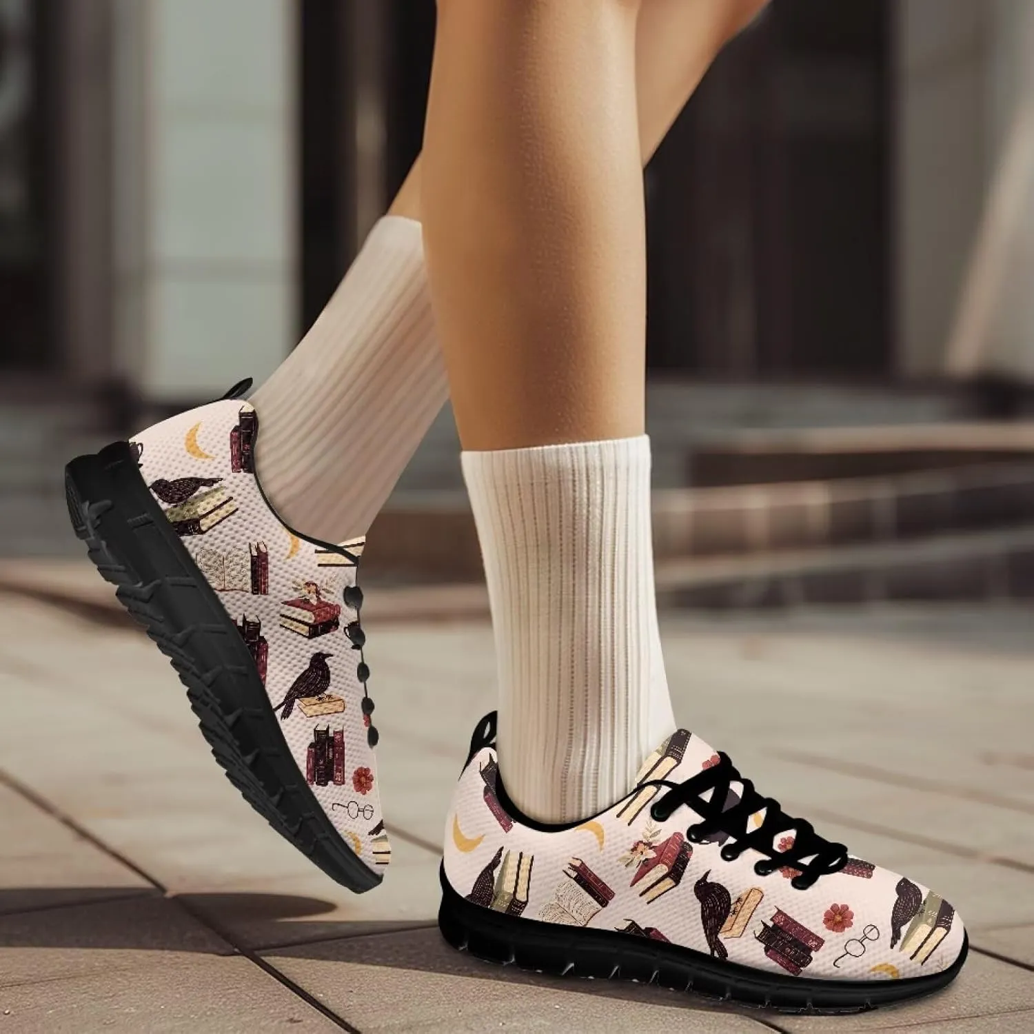 Sneakers Women Comfortable Non-Slip Tennis Hiking Shoes for Women Breathable Lace Up Workout Holiday Running Sneakers US 5-12