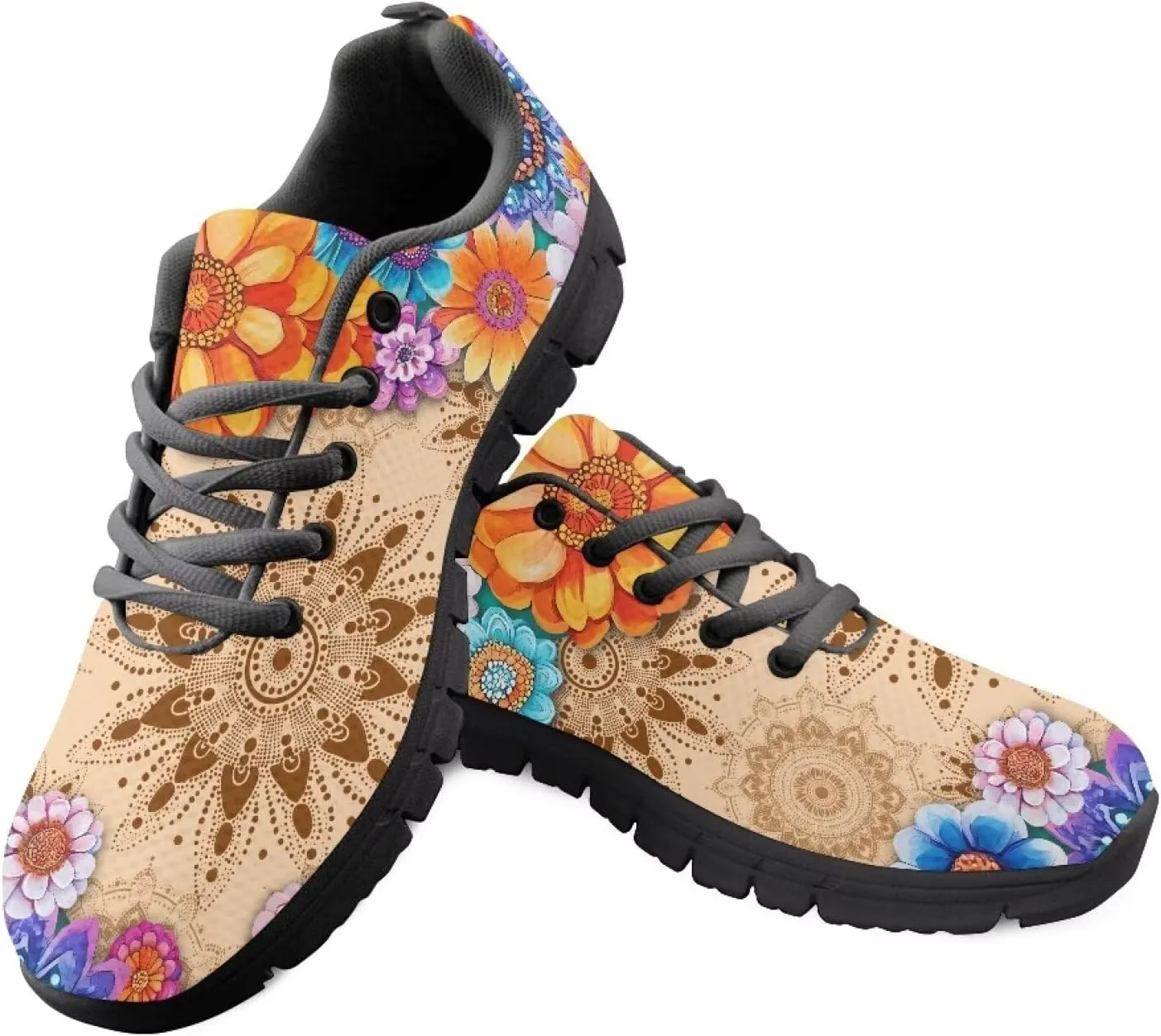 Sneakers Women Comfortable Non-Slip Tennis Hiking Shoes for Women Breathable Lace Up Workout Holiday Running Sneakers US 5-12