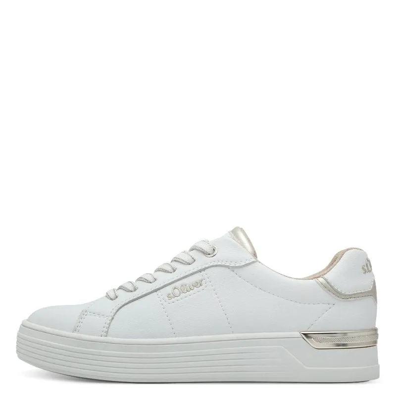 S.Oliver Womens White Lace-Up Shoe 5-23603-42