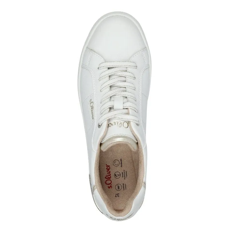 S.Oliver Womens White Lace-Up Shoe 5-23603-42