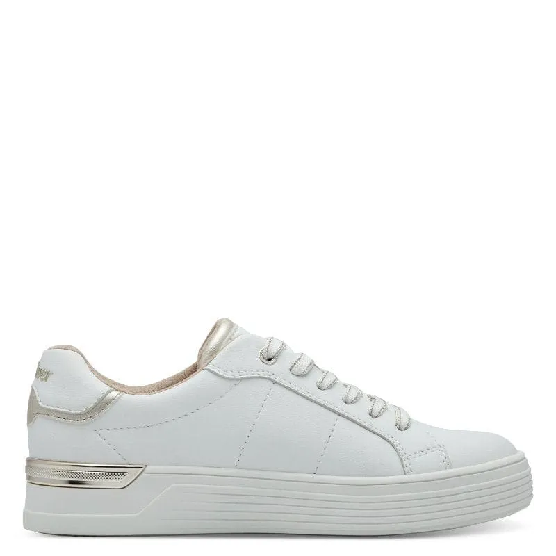 S.Oliver Womens White Lace-Up Shoe 5-23603-42