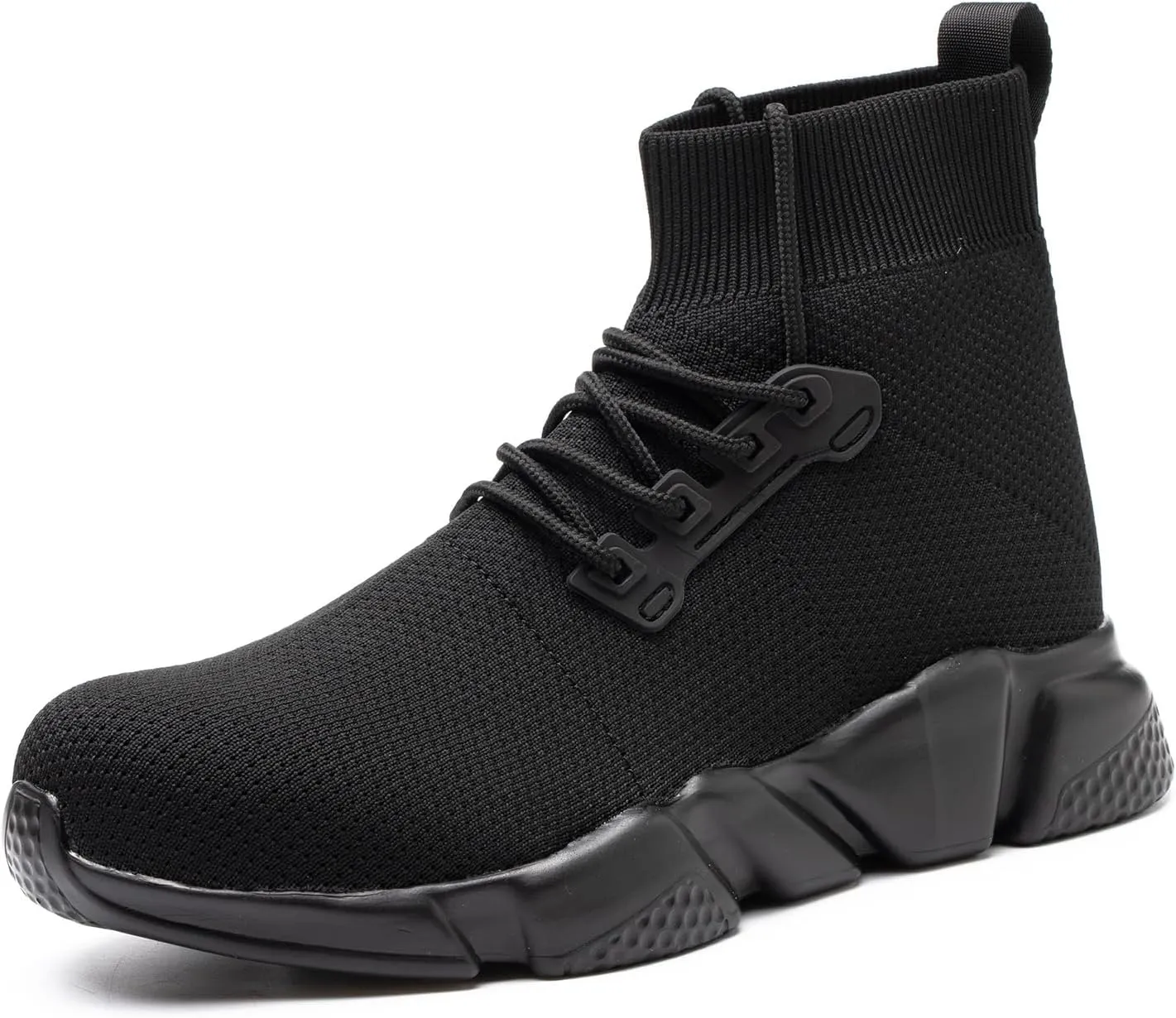 Steel Toe Shoes for Men Work Safety Boots Women Socks Slip On Breathable Lightweight Non Slip High Top Construction Boots