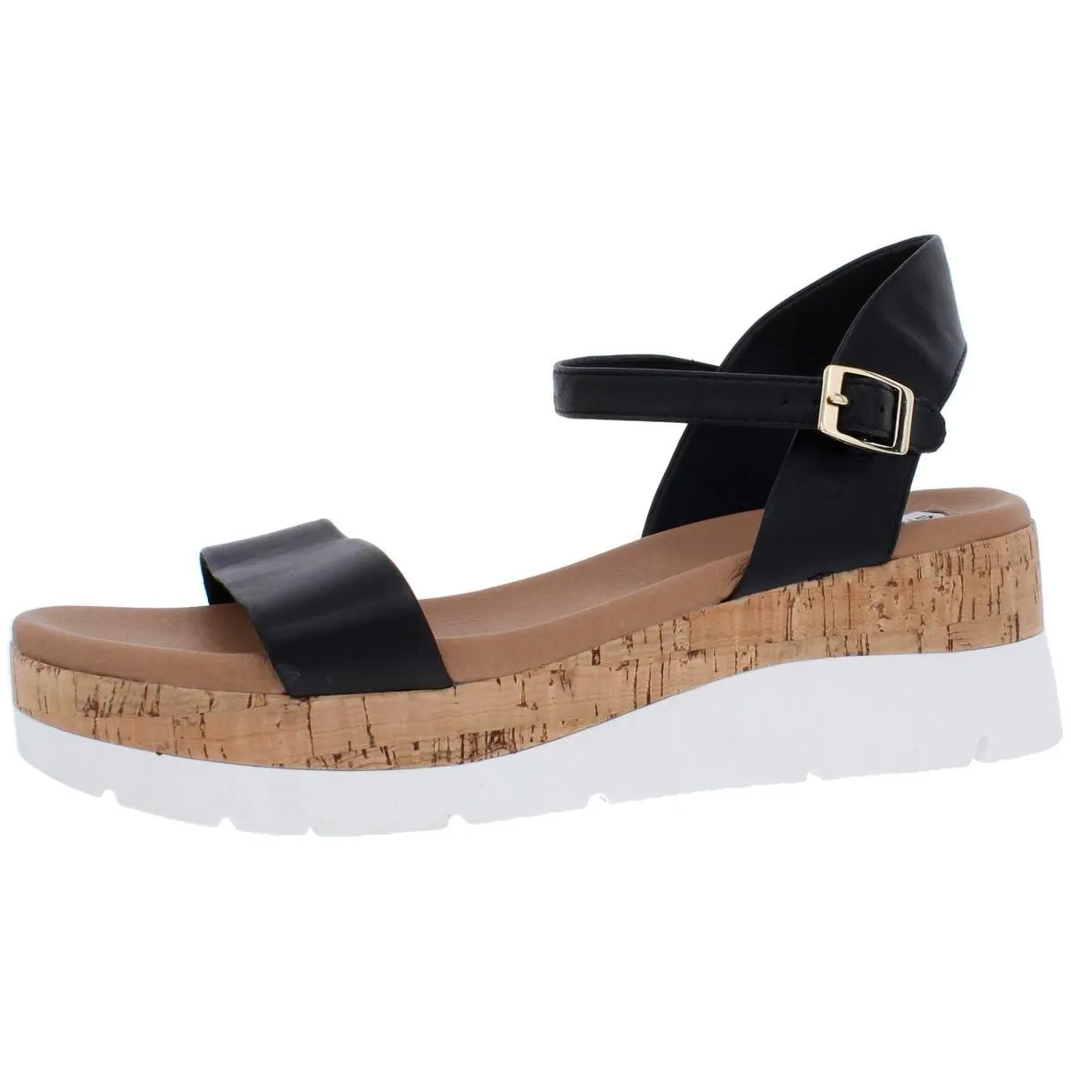 Steve Madden Roselita Ankle Strap Cork Lightweight Platform Wedge Sandals