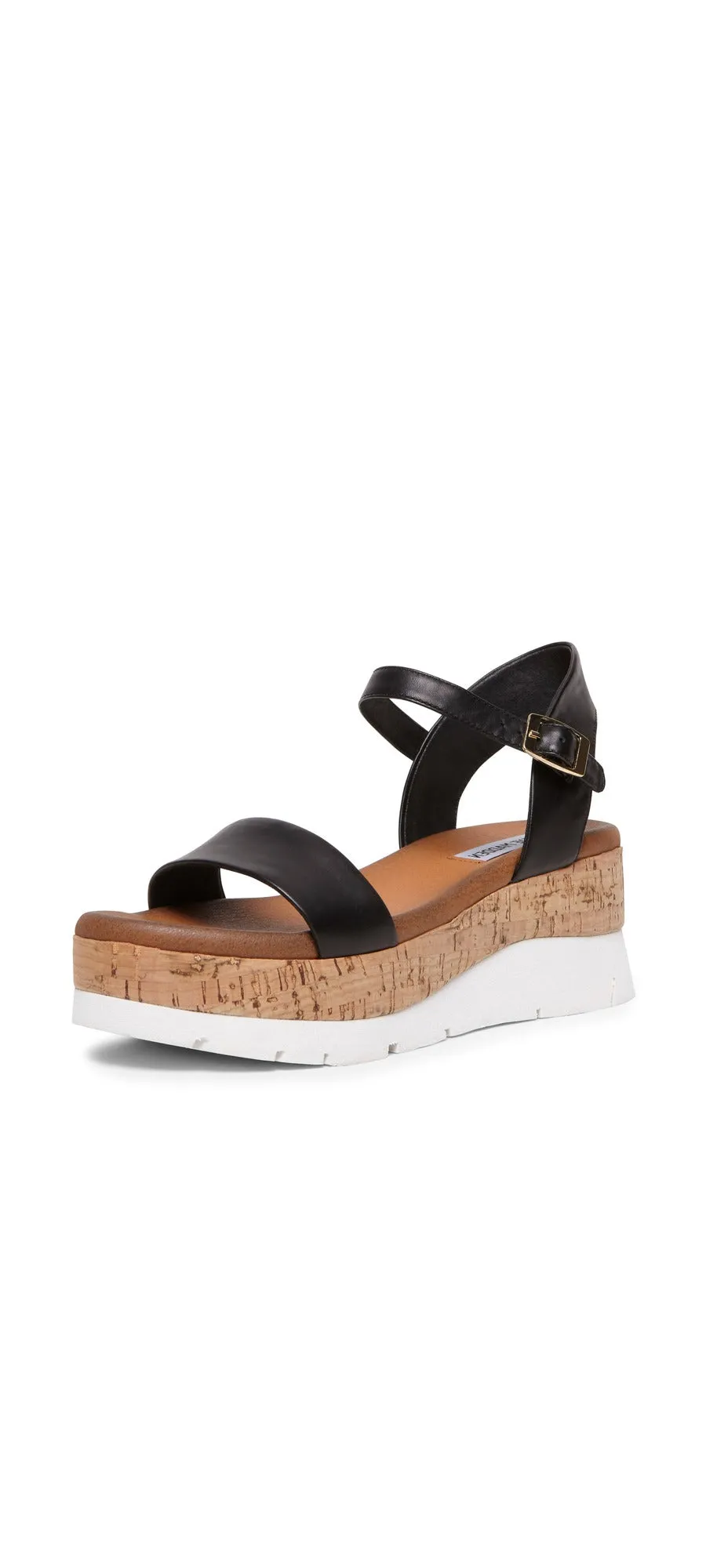 Steve Madden Roselita Ankle Strap Cork Lightweight Platform Wedge Sandals