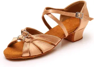 SWDZM Women$Girls Latin Dance Shoes Open Toe Modern Salsa Ballroom Professional Performance Practice Dancing Shoes,WH-D28