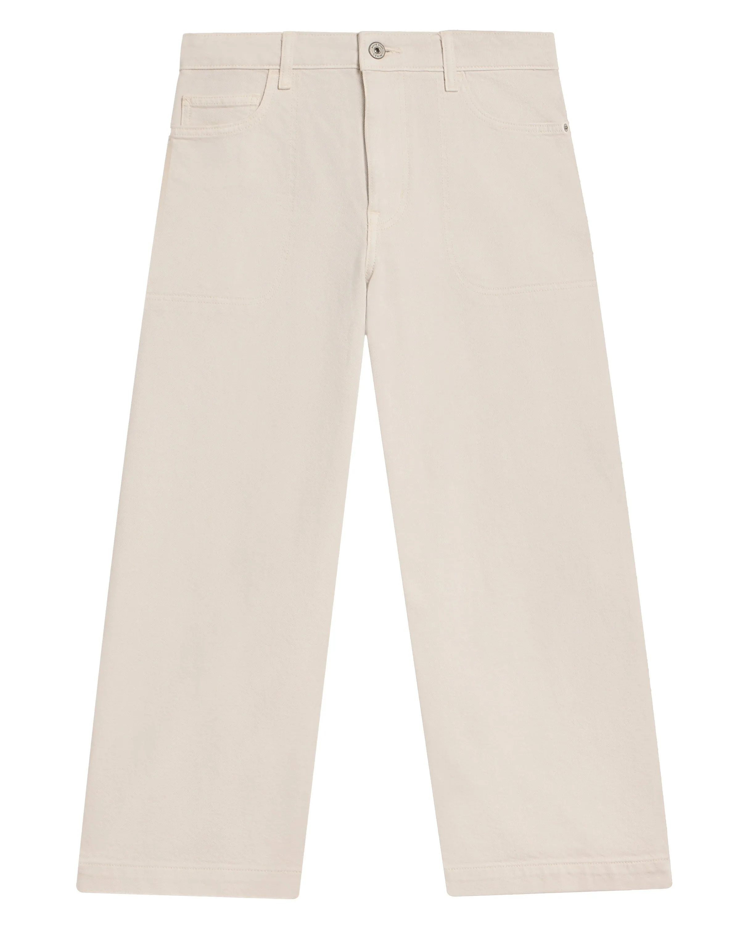 Tia Wide Leg Crop Jean - Natural White