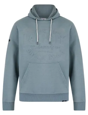 Tides Embossed Motif Brushback Fleece Pullover Hoodie in Cool Grey - Tokyo Laundry