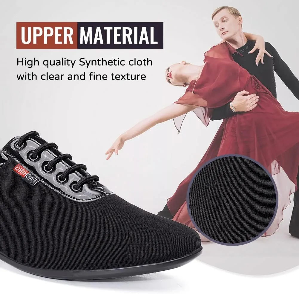 TINRYMX Men Latin Dance Shoes Lace-up Standard Ballroom Modern Tango Salsa Practice Social Dance Shoes,Model-LHD401
