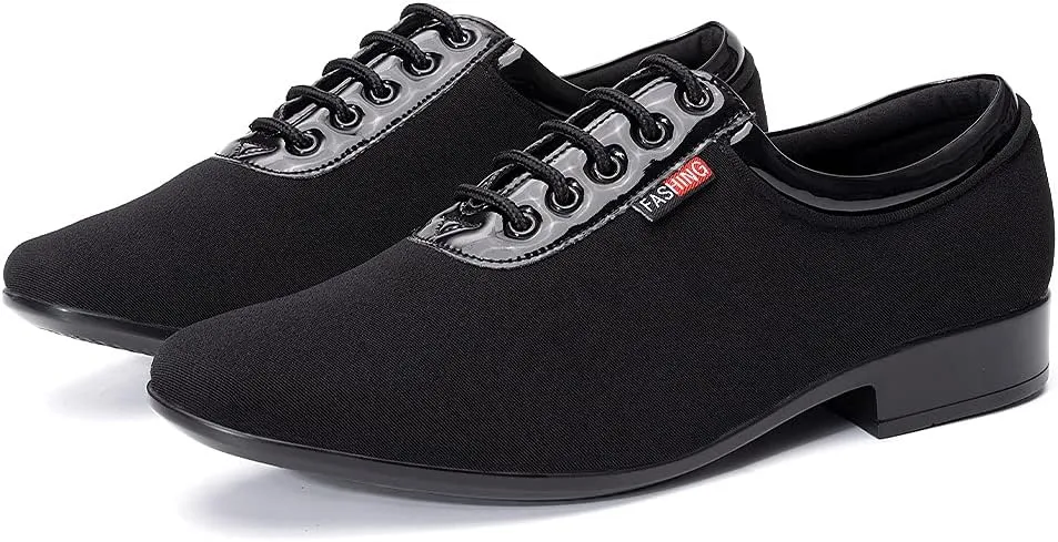 TINRYMX Men Latin Dance Shoes Lace-up Standard Ballroom Modern Tango Salsa Practice Social Dance Shoes,Model-LHD401