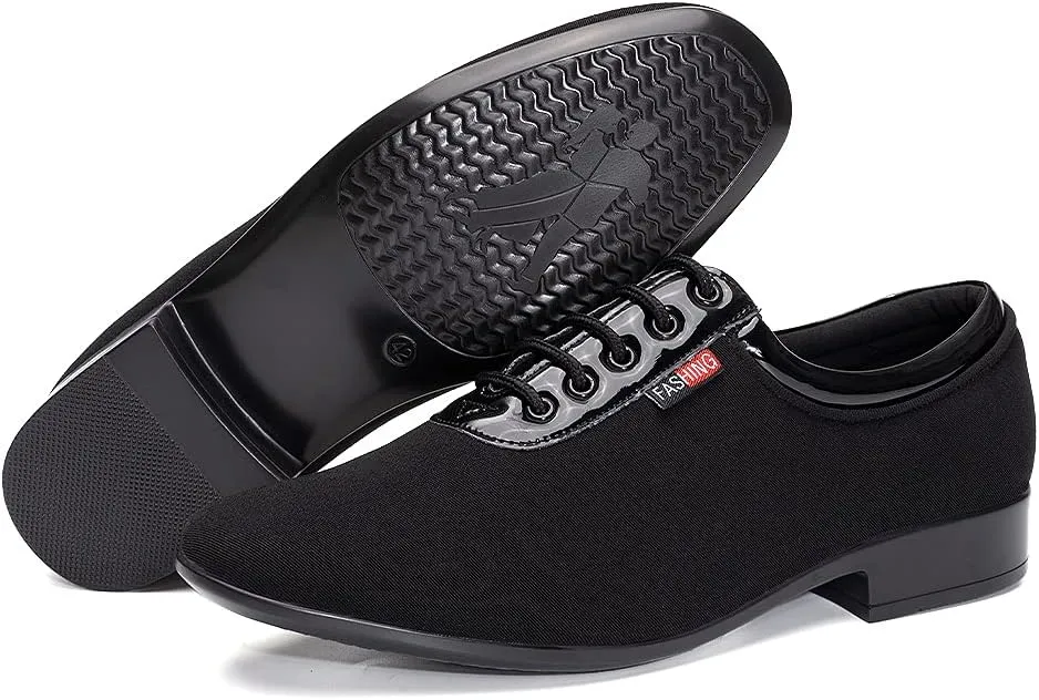 TINRYMX Men Latin Dance Shoes Lace-up Standard Ballroom Modern Tango Salsa Practice Social Dance Shoes,Model-LHD401