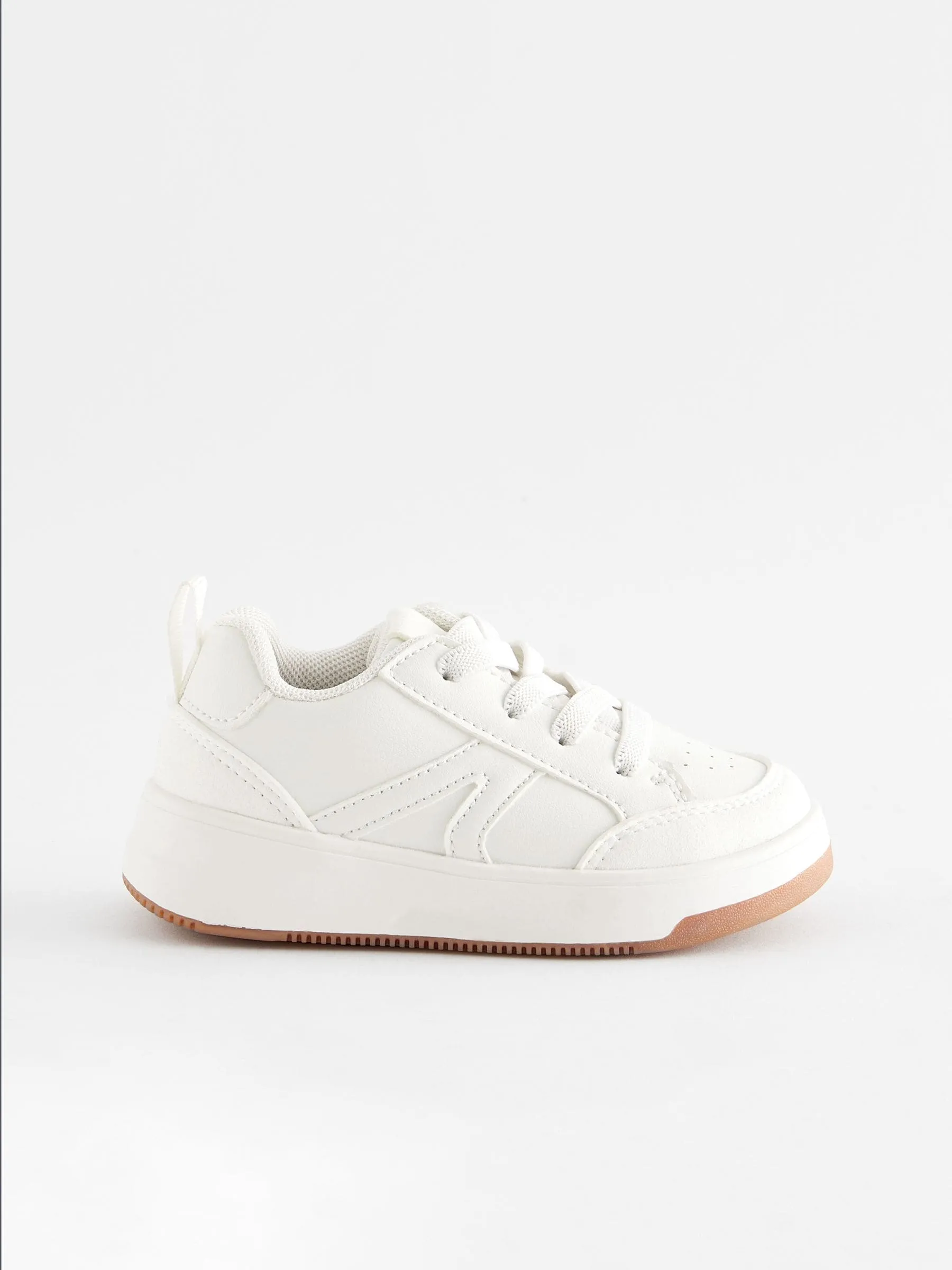 White Brite Wide Fit (G) Elastic Lace Trainers