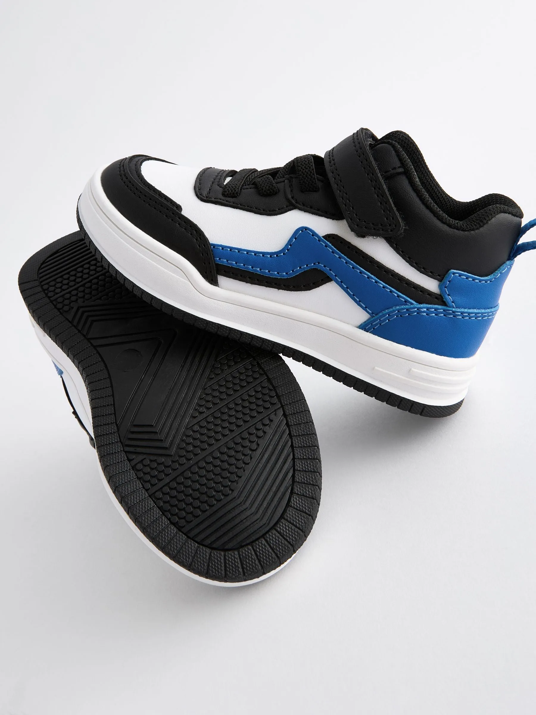 White Elastic Lace Touch Fastening High Top Trainers