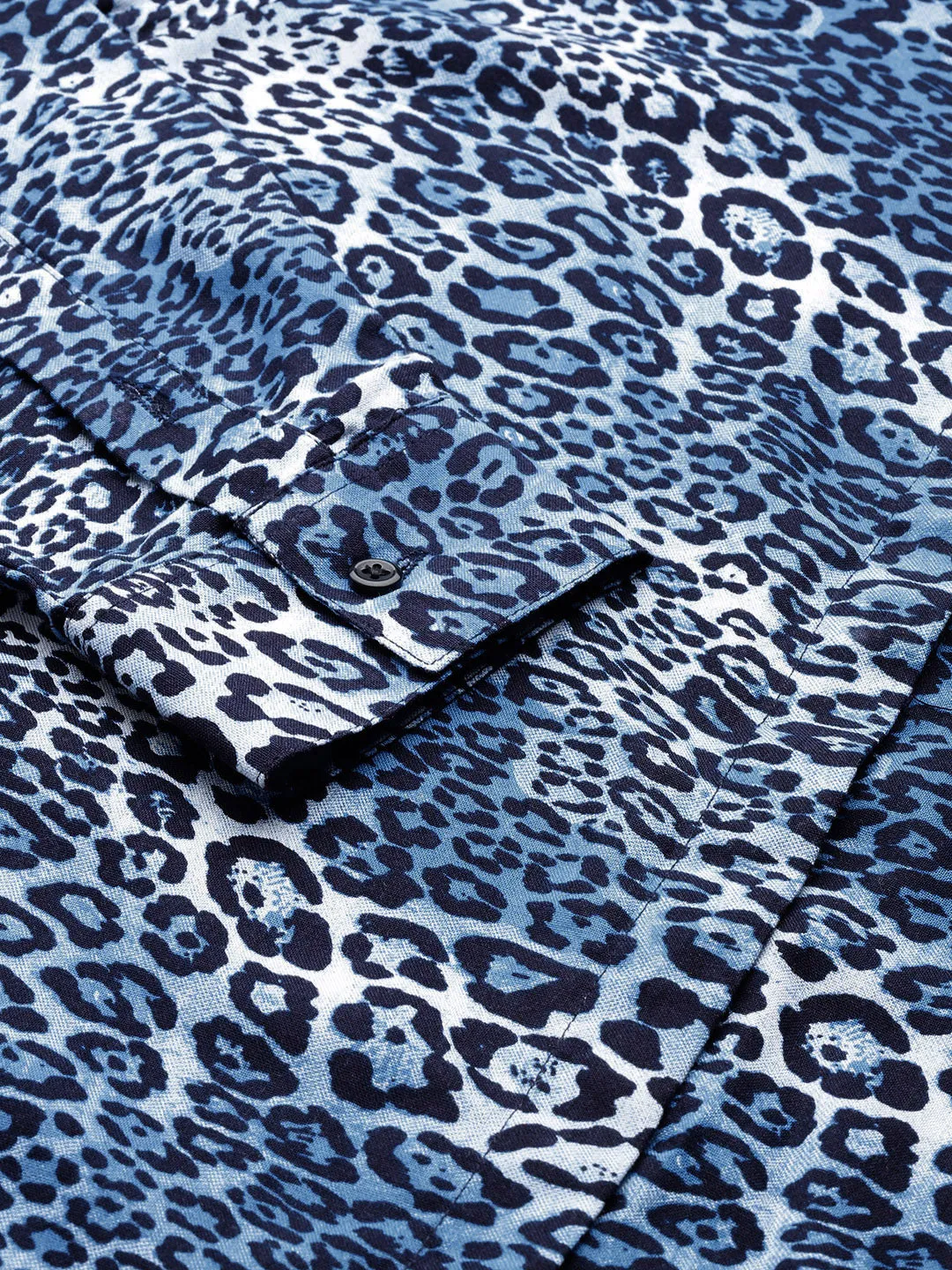 Women Blue Printed Viscose Rayon Regular Fit Formal Shirt