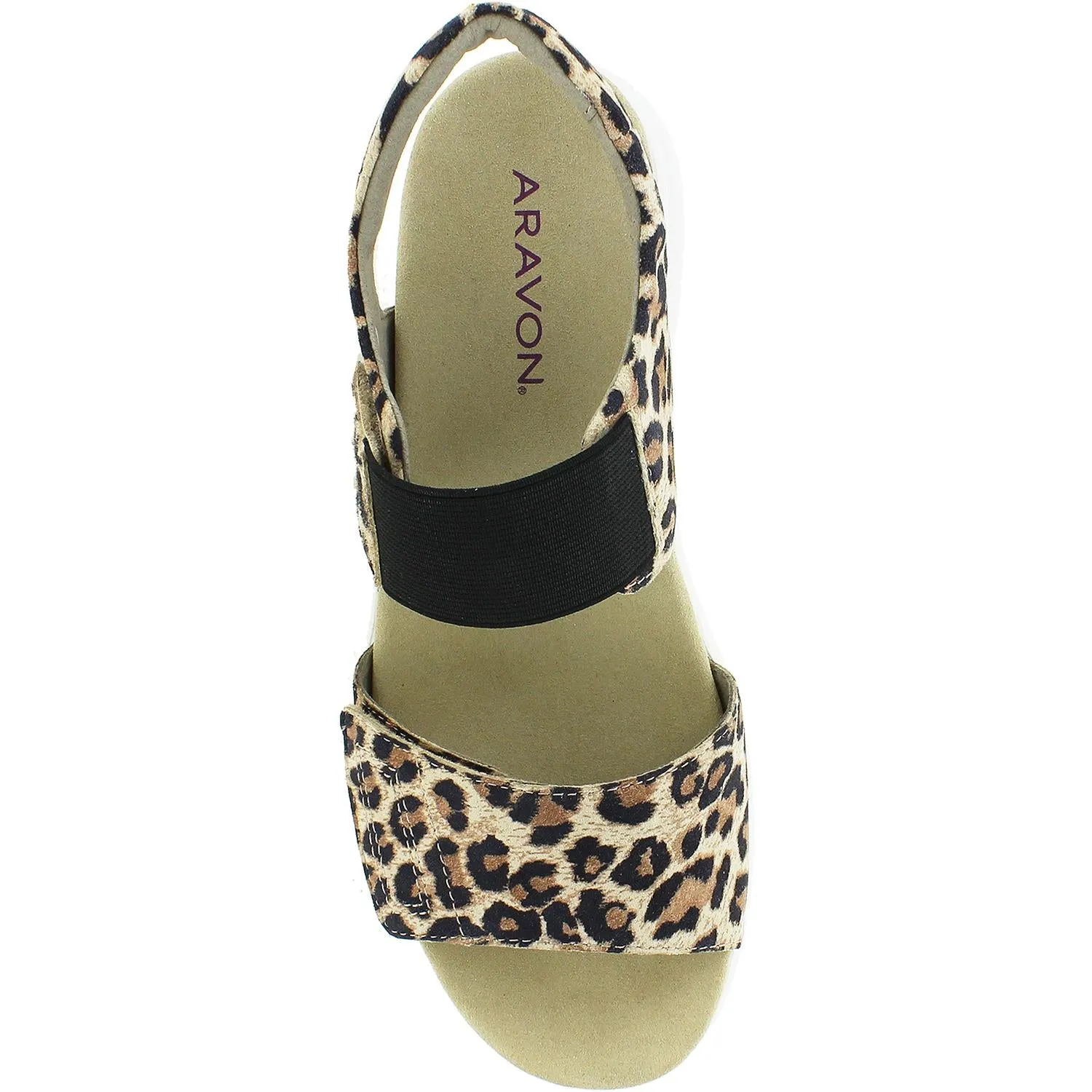 Women's Aravon Beaumont Two Strap Leopard Print Leather