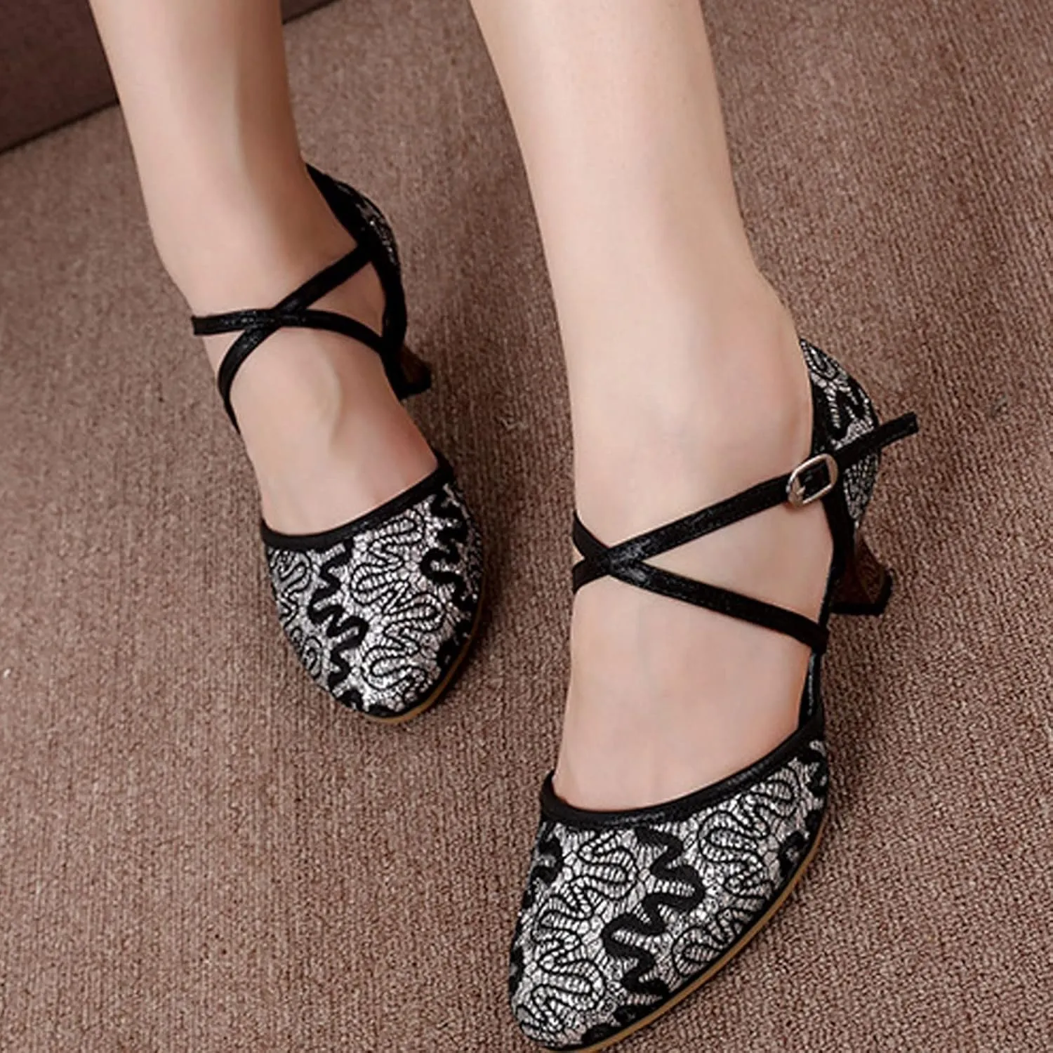 Women's Dance Sandals Color Fashion Sequins Prom Ballroom Latin Dance Shoes Sandals