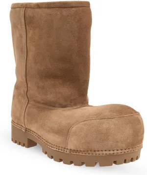 Women's Platform Snow Boots Suede Fur Hippy Mid Calf Winter Boots Classic Slip On Comfortable High Boots Chunky Trending Shoes