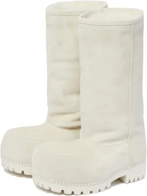 Women's Platform Snow Boots Suede Fur Hippy Mid Calf Winter Boots Classic Slip On Comfortable High Boots Chunky Trending Shoes