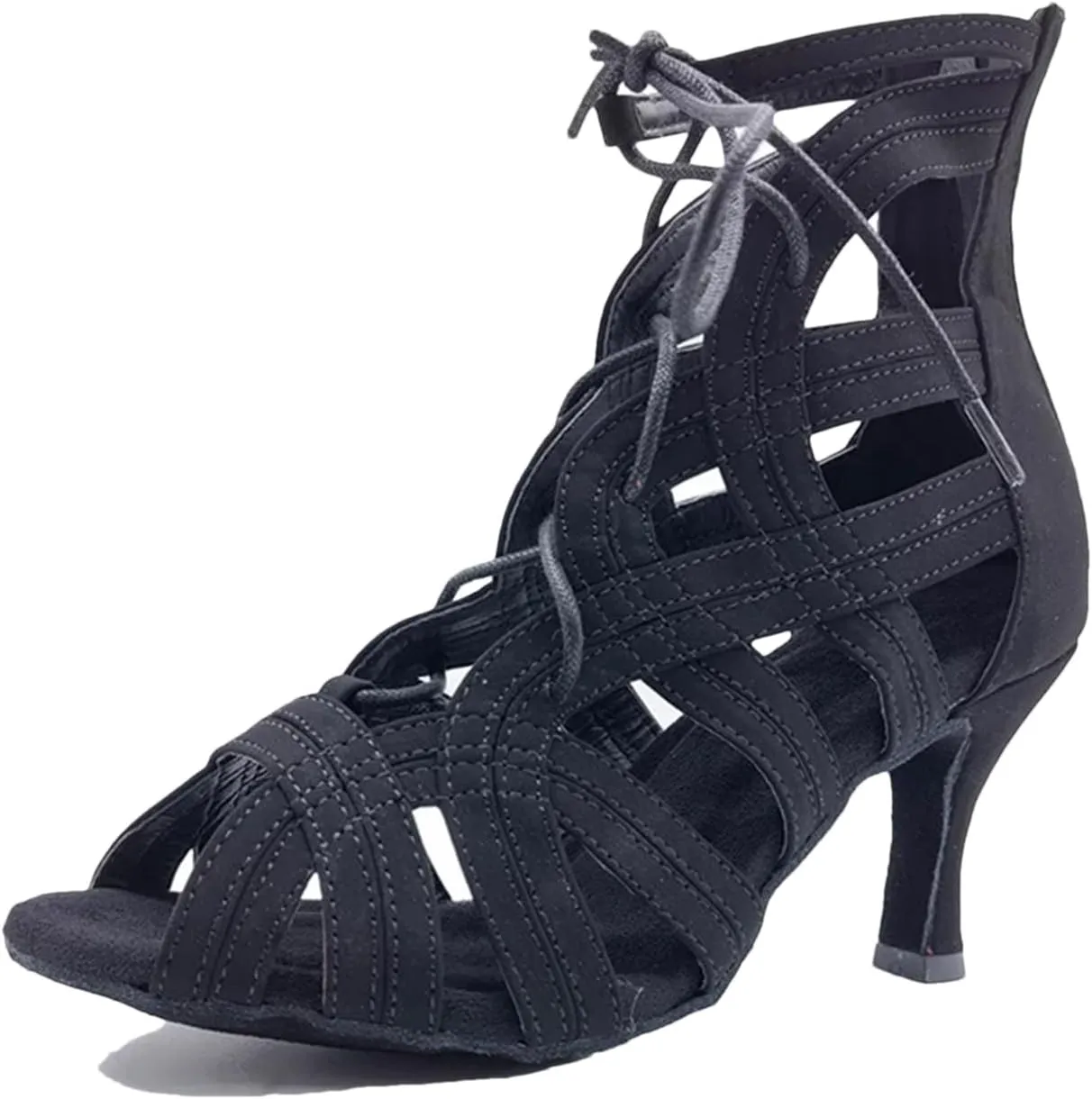 Women's Red Latin Dance Shoes - Salsa Ballroom Tango Wedding Boots, 10CM/3.9Inch Heel Height