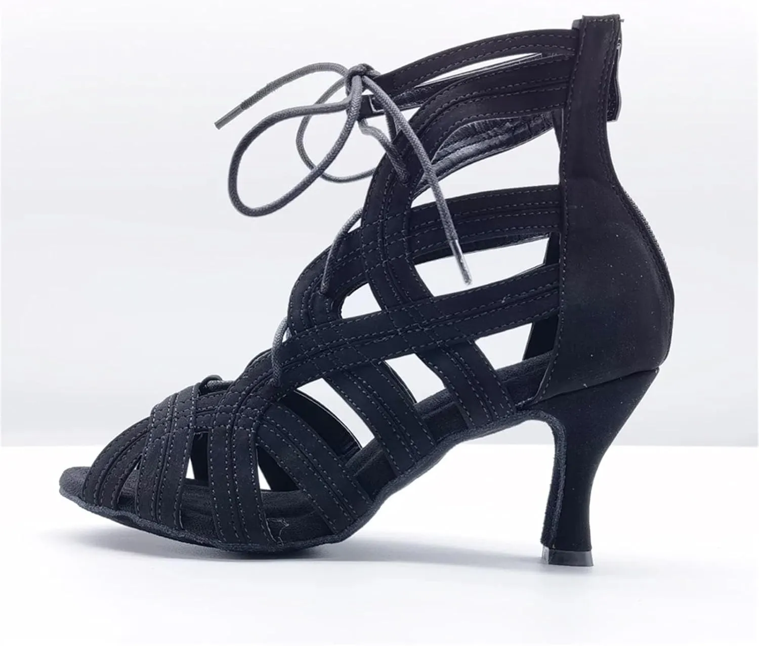 Women's Red Latin Dance Shoes - Salsa Ballroom Tango Wedding Boots, 10CM/3.9Inch Heel Height
