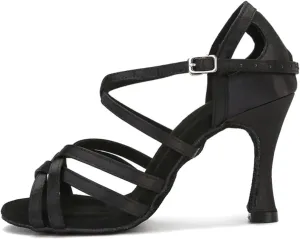Women's Silk Satin Latin Dance Shoes - Tango Ballroom Wear-Resistant Sneakers, 5CM/2Inch Heel Height