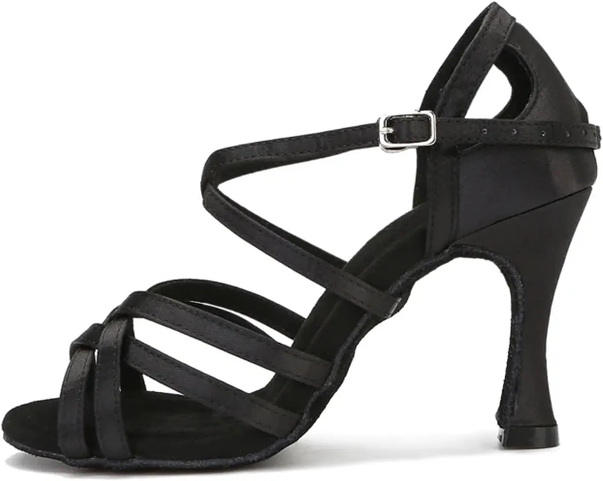 Women's Silk Satin Latin Dance Shoes - Tango Ballroom Wear-Resistant Sneakers, 5CM/2Inch Heel Height