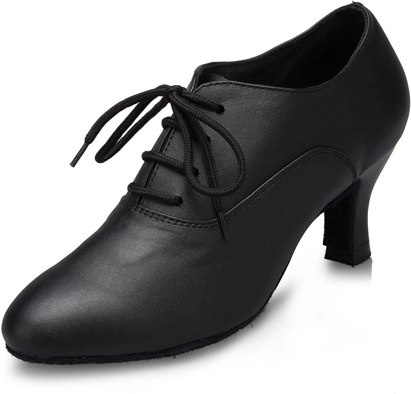 YKXLM Leather Practice Dance Shoes for Women Ballroom Latin Salsa Teacher Shoes Lace-up Modern Dance Shoes,Modle YCL159