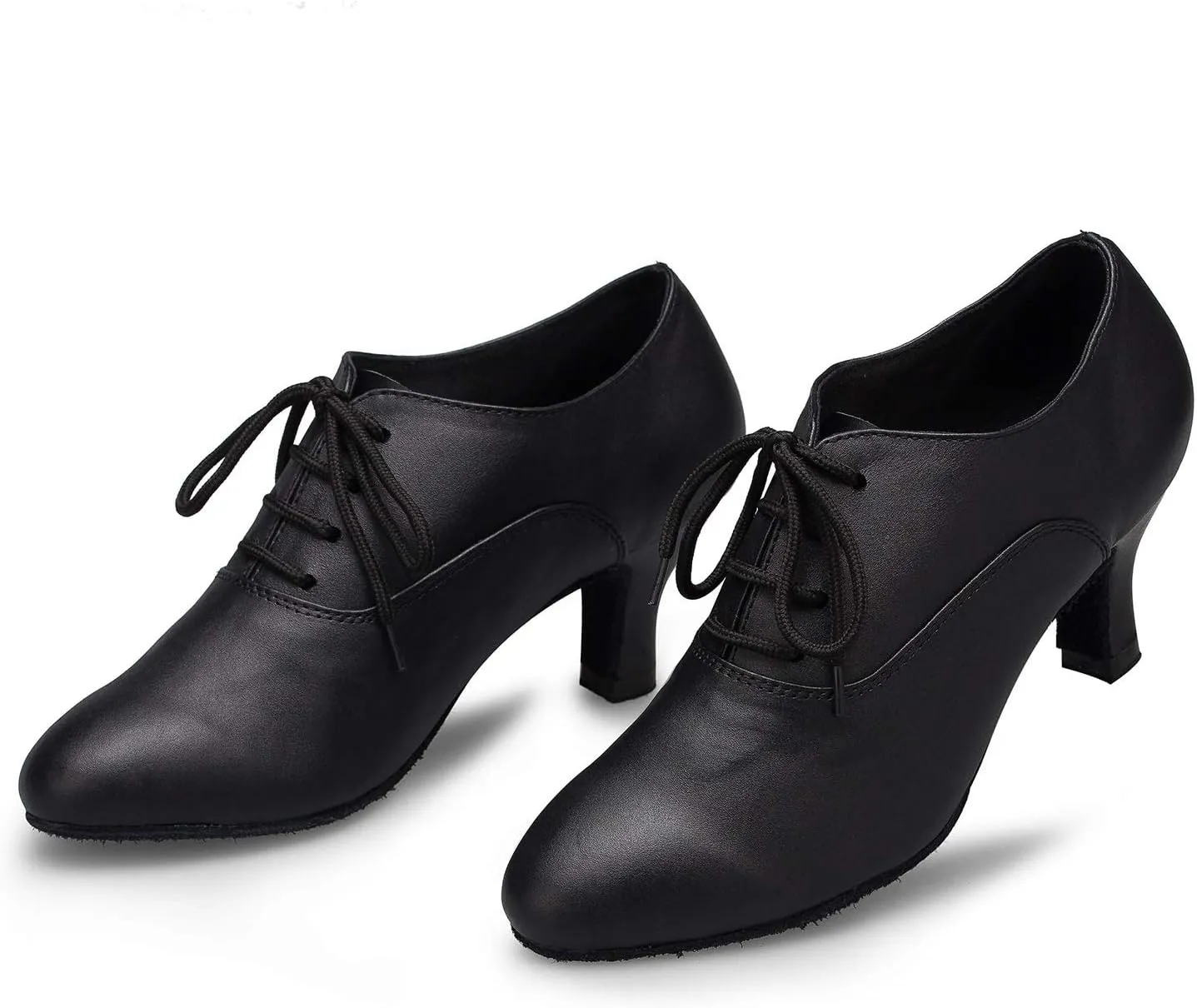 YKXLM Leather Practice Dance Shoes for Women Ballroom Latin Salsa Teacher Shoes Lace-up Modern Dance Shoes,Modle YCL159