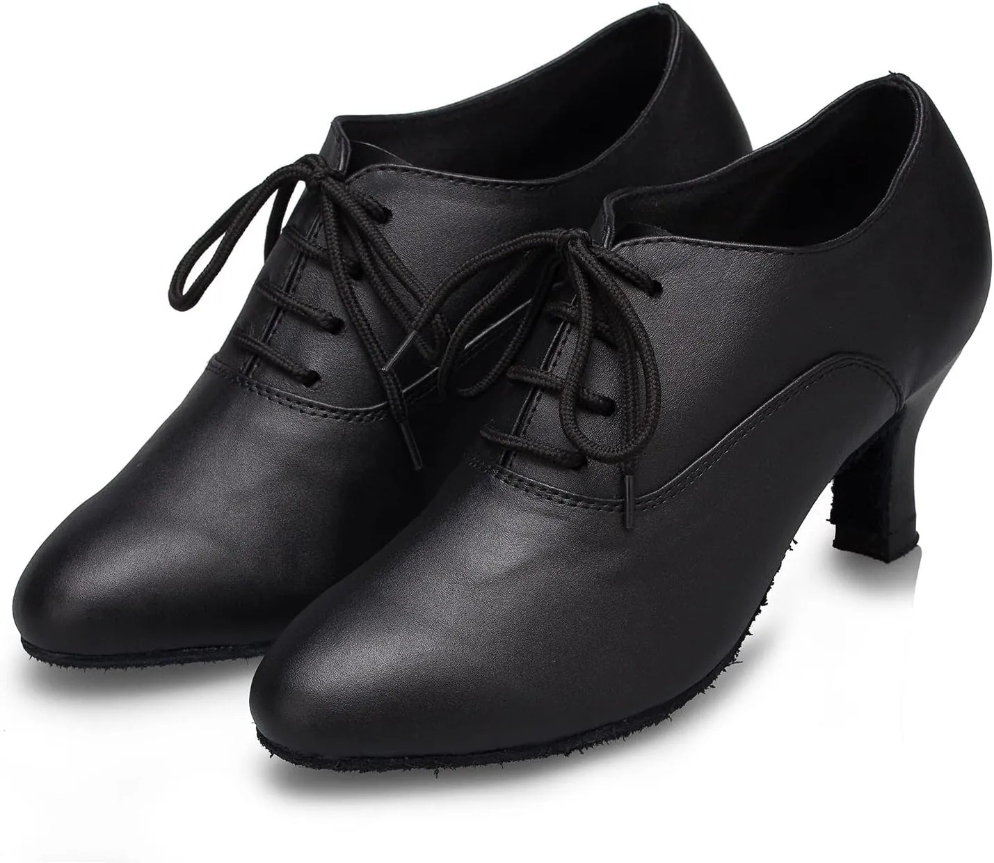 YKXLM Leather Practice Dance Shoes for Women Ballroom Latin Salsa Teacher Shoes Lace-up Modern Dance Shoes,Modle YCL159
